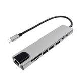 Lunatic 7020 USB Type-C Hub Dönüştürücü 8 in 1 Çoklayıcı - HDMI, 2 Adet USB 3.0, 2 Adet USB C, SD/MicroSD, Ethernet - Çevirici 8li Port USB C Adaptör Bağlantı Noktası Ara Kablo
