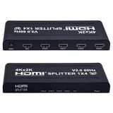 Lunatic 8056 4 Port Çoklayıcı 1x4 HDMI 2.0 Splitter 4K 60Hz 1 Giriş 4 Çıkış 4 Port UHD Yüksek Hızlı Sinyal Dağıtıcı Monitör Projektör Için 3D Hdcp Desteği