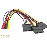 Lunatic 8549 Kasa içi 3 Port ide Molex Sata Power Hdd 4 Pin Güç Kablosu 4pin Molex erkek/ 3x 15pin SATA dişi 3 port sata dişi 1 port 4 pin ide power erkek