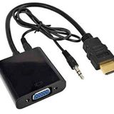Lunatic 8844 Dijital HDMI to VGA Ses Destekli Monitör Görüntü Çevirici Aparat HDMI Çıkışlı Bilgisayarların Görüntüsünü VGA Girişli Monitör, Projeksiyon vb Görüntü Cihaza Aktarır, Çevirir (SİYAH+SES)