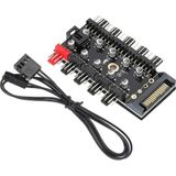 Lunatic 8849 10 Port Fan Sata Güç Switch Pwm Çoklayıcı, Sata 10 Port Soğutma Fan Splitter Hub, Pc Bilgisayar - Standart