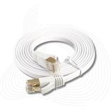 Lunatic Cat7 RJ45 Modem Internet Kablosu 10GBPS 600MHZ Uçları Fabrikasyon Takılı Bilgisayar Modem Internet Ethernet Kablosu - Beyaz - 15 m