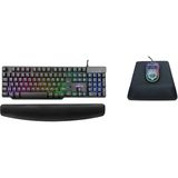Lunatic Ergopad KLAVYE Pad+MOUSE Pad Bilek Destekli Ergonomik Klavye Pad Mouse Pad Set Dayanıklı Kolay Yazma, Agrı Kesici Nefes Alabilir Sünger (440X70X20MM / 230X190X22MM) - Siyah