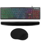 Lunatic Everest KB-120 Sleek Siyah USB Aydınlatmalı Q Gaming Oyuncu Klavyesi + Klavye Pad + Mouse Pad Set
