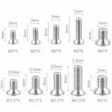 Lunatic HTF 500 Adet Mini KM Vida Seti M2/M2,5/M3mm Gümüş Yıldız Kafa 50 Şer Adet 10 Çeşit Şeffaf Çantada