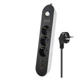Lunatic Showmax Serisi SH-4625 4lü 2M 10A 2500W 2xUSB 1xType-C Akım Korumalı Priz (3 Lü 2xUSB+1x Type-C Çıkışlı)