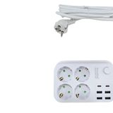 Lunatic Showmax Serisi SH-4625 4lü 2M 10A 2500W 2xUSB 1xType-C Akım Korumalı Priz (4 Lü 4XUSB+2 Type C Çıkışlı)