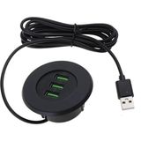 Lunatic USB 3 Port Hub Masaüstü Gömme Kablolu Şarj Çoklayıcı 150 cm Uzunlukta Dayanıklı Tasarım