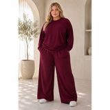 LUNAVISTA Kadın Büyük Beden Uzun Kollu Salaş İkili Takım Bol Paça Pantolonlu S M L XL 2XL 3XL 4XL 5XL 6XL 7XL
