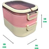 Lunch Box Pembe Beslenme Kutusu Yemek Saklama Taşıma Kabı