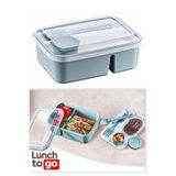 Lunch To Go Beslenme Kabı Bölmeli Sosluklu Plastik Beslenme Kutusu 920Ml 40Ml 14,5X20X7,4(H) Cml Mavi
