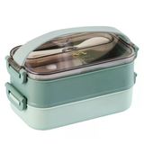 Lunchbox Çelik Beslenme Kabı 2 Kat 1200 Ml Yemek Kabı Yeşil