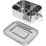 Lunchbox "classic" Paslanmaz Çelik, Silikon Contalı ve Bölmeli Sefer Tası - Gri