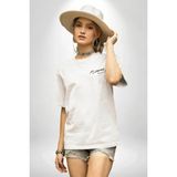 Lune Store 30 Ağustos Zafer Bayramı Atatürk Temalı Oversize Bisiklet Yaka T-Shirt - Beyaz - XL