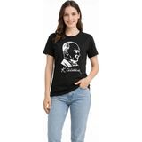 Lune Store Atatürk Baskılı Tişört Kısa Kollu Bisiklet Yaka T-Shirt - Siyah - M