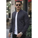 Lune Store Erkek Önden Fermuarlı Içi Astarlı Süet Ceket - Antrasit