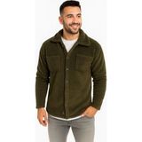 Lune Store Erkek Pelüş Polar Hırka Gömlek – Yakalı, Ilik Düğmeli, Göğüs Cepli, Yumuşak Dokulu Kışlık Regular Fit Rahat Günlük Model - Haki - XL