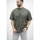 Lune Store Erkek Premium Tişört Osy Yumuşak Dokulu Yıkamalı Oversize T-Shirt - Haki