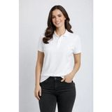 Lune Store Pike Kumaş Düğmeli Yaka Regular Rahat Günlük Kısa Kol Tişört T-Shirt - Beyaz - 2XL
