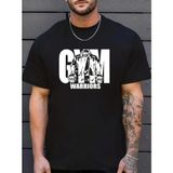 Lune Store Sporda Günlük Hayata Giyilebilir Gym Baskılı Oversize Bisiklet Yaka Erkek T-Shirt - Siyah - XL