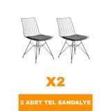 Lunera Mobilya 2 Adet Modernismo Tel Sandalye İç Mekan,Balkon,Yemek Masası Sandalyesi