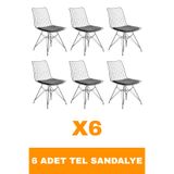 Lunera Mobilya 6 Adet Modernismo Tel Sandalye İç Mekan,Balkon,Yemek Masası Sandalyesi