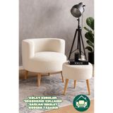 Lunera Mobilya LN Berlin Çay Seti Berjer Ve Puf Takımı (SALON, OFİS, BALKON) - 2'li Takım