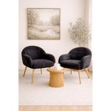 Lunera Mobilya LN Jasmine 2 Berjer Set Ahşap Ayaklı Retro Minimal Berjer Makyaj Masası Sandalyesi Çok Amaçlı Berjer
