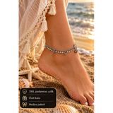 Lunessa Gümüş Renk Taşlı Ve Sallantılı Zarif Kadın Halhal