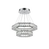 lunexa aydınlatma Modern Kristal Taşlı Led Avize 3 Renk Altıgen