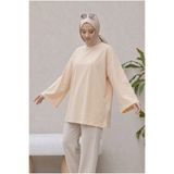 Lunfia Salaş Yuvarlak Yaka Tunik - Somon
