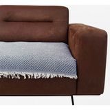 Lunga Vita Arpa Desen Dokuma Koltuk Örtüsü Oturma Yeri 90X210 %100 Pamuklu - 90 x 210 cm - İndigo