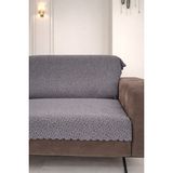 Lunga Vita Çita Koltuk Örtüsü Lüks Keçeli Alt Kumaş Kaymaz Koltuk Örtüsü 175X220 Oturma Yeri ve Sırtını Kapatır - 90 x 210 cm - Füme