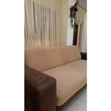 Lunga Vita Çita Koltuk Örtüsü Lüks Keçeli Alt Kumaş Kaymaz Koltuk Örtüsü 175X220 Oturma Yeri ve Sırtını Kapatır - 90 x 210 cm - Kahverengi