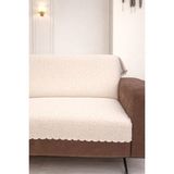 Lunga Vita Çita Koltuk Örtüsü Lüks Keçeli Alt Kumaş Kaymaz Koltuk Örtüsü 175X220 Oturma Yeri ve Sırtını Kapatır - 90 x 210 cm - Krem