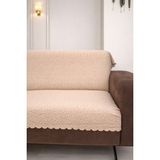 Lunga Vita Çita Koltuk Örtüsü Lüks Keçeli Alt Kumaş Kaymaz Koltuk Örtüsü 175X220 Oturma Yeri ve Sırtını Kapatır - 90 x 210 cm - Kum Beji