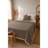 Lunga Vita Dokuma Pike Çiftkişilik 200X220 Çok Amaçlı Bohem Yatak Örtüsü - Kahverengi - 200 x 220 cm