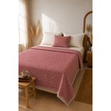 Lunga Vita Dokuma Pike Çiftkişilik 200X220 Çok Amaçlı Bohem Yatak Örtüsü - Kırmızı - 200 x 220 cm