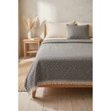 Lunga Vita Dokuma Pike Çiftkişilik 200x220 Çok Amaçlı Bohem Yatak Örtüsü Siyah