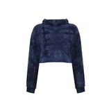 Léunial Alexis Mavi Batik Crop Top Sweatshirt (Large)