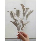 Luniva Home 27 cm Yapay Dekoratif Dal Aranjmanı - Modern Vazo Çiçeği Ev Ofis Dekorasyon Aksesuarı - 1BW-Beyaz