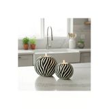 Luniva Home Dekoratif Zebra Desen 2'Li Küçük Ve Büyük Ev Ofis Hediyelik Modern Dekorasyon Obje.mumlar Dahildir.
