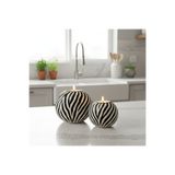 LUNİVAA HOME Dekoratif Zebra Desen 2'li Küçük ve Büyük Ev Ofis Hediyelik Modern Dekorasyon Obje.MUMLAR DAHİLDİR.