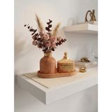 LUNİVAA HOME Minimalist Dekoratif Set Vazo Kapaklı Kase ve Tepsi | Kintsugi Desenli Vazo, Nervürlü Seramik, 16 cm Tepsi, Ev ve Ofis Dekoru, 3 Parça Set