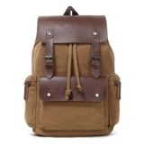 LUNLOPIK Tuval Laptop Sırt Çantası Vintage Sırt Çantası Erkekler Kadınlar için Üniversite Seyahat Bookbag Uyar 15.6 Inç Laptop, Taba Kahverengi, Klasik