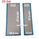 Luno 1390 W6 Beyaz Aspiratör Alüminyum Filtre - 2'Li Set - ( 20,5X47,6 Cm / 13X47,6 Cm)