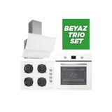 Luno Ankastre Beyaz Trio Set Buharlı Pişirme Temizleme