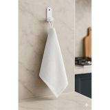 LUNOART Banyo & Mutfak İçin Yapışkanlı Metal Askı 4 Lü - Havlu, Mutfak Bezi, Bornoz, Çanta, Takı Askısı Beyaz