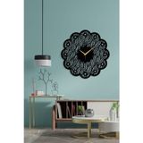 Lunoart Dekoratif Yaprak Motifli Siyah Metal Duvar Saati – Ev & Ofis Dekoru