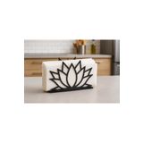 LUNOART Lotus Çiçeği Tasarımlı Metal Peçetelik | Modern Masa Dekoru